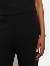 Linen Cotton Knitted Trouser | Black