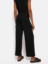Linen Cotton Knitted Trouser | Black