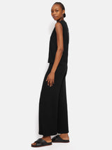 Linen Cotton Knitted Trouser | Black