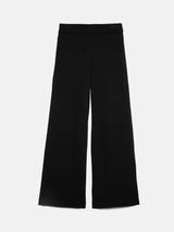Linen Cotton Knitted Trouser | Black
