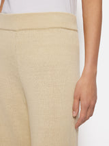 Linen Cotton Knitted Trouser | Cream