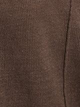 Linen Scoop Neck Knitted T-Shirt | Brown