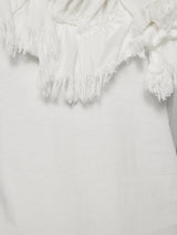 Ruffle Trim Jersey Top | White