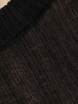 Irregular Plisse Crew Top | Black