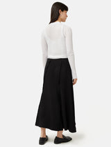 Irregular Plisse Crew Top | White