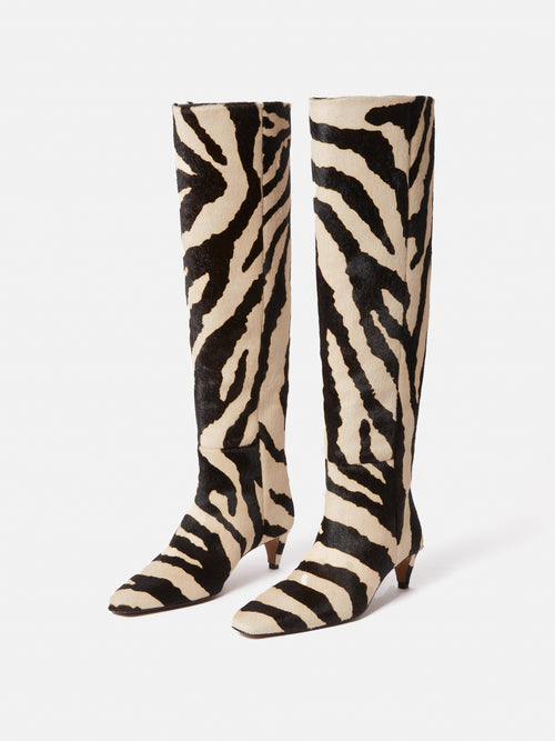 Zebra Bobby Knee High Boot | Zebra – Jigsaw