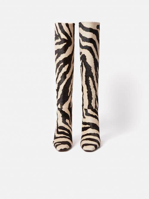 Zebra Bobby Knee High Boot | Zebra