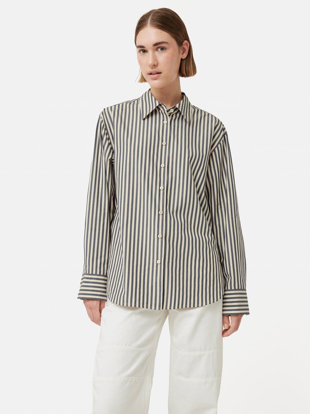 Terry Poplin Stripes Top