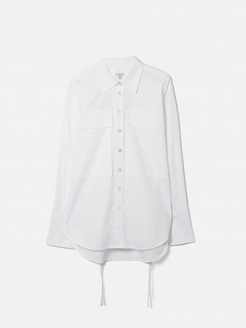 Drawstring Oversized Shirt | White