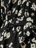 Grunge Floral Belted Dress | Black