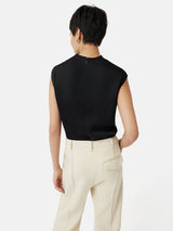 Satin Cowl Neck Top | Black