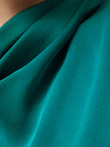 Satin Cowl Neck Top | Green