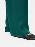 Satin Pleat Trouser | Green