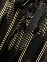 Silk Blend Ikat Stripe Trouser | Black
