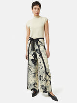 Floral Echo Wrap Trouser | Grey