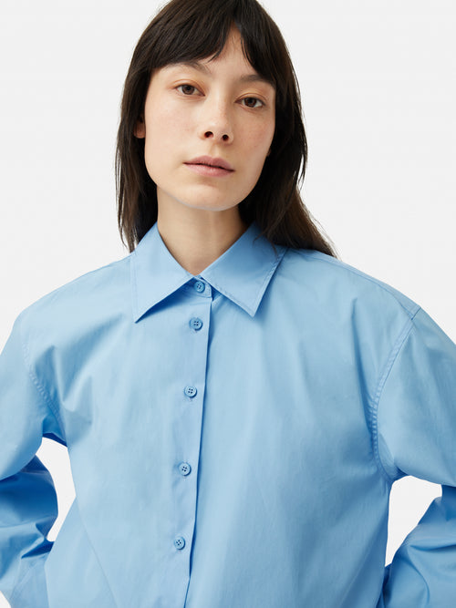 Cotton Poplin Shirt | Blue