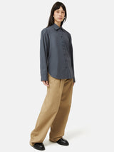 Cotton Poplin Shirt | Navy