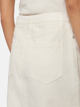 Denim Maxi Split Front Skirt | Ecru