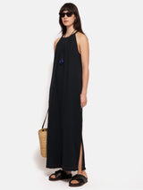 Halter Neck Cheesecloth Dress | Navy