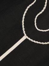 Linen Blend Embroidery Tunic | Black