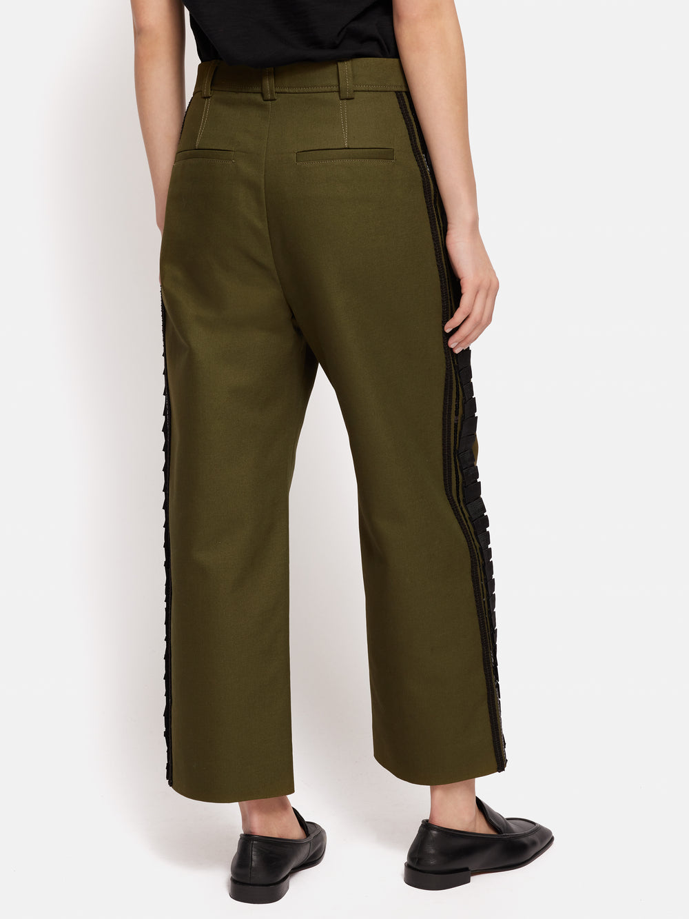 16322 Khaki Zipper Detail Trousers