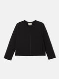Italian Modern Crepe Short Jacket | Black