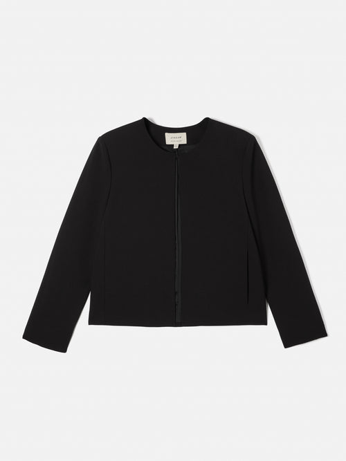 Modern Crepe Short Jacket | Black