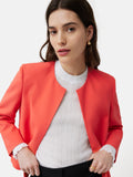 Modern Crepe Short Jacket | Coral