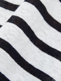 Linen Stripe Short Sleeve Tee | Navy