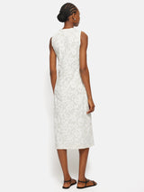 Printed Sheer Jersey Dress | White