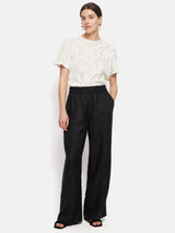 Printed Sheer Jersey Top | White