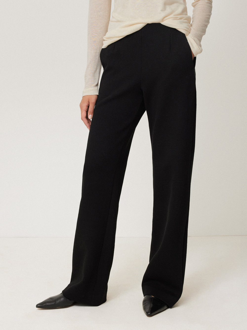 Sable Crepe Button Trouser Set