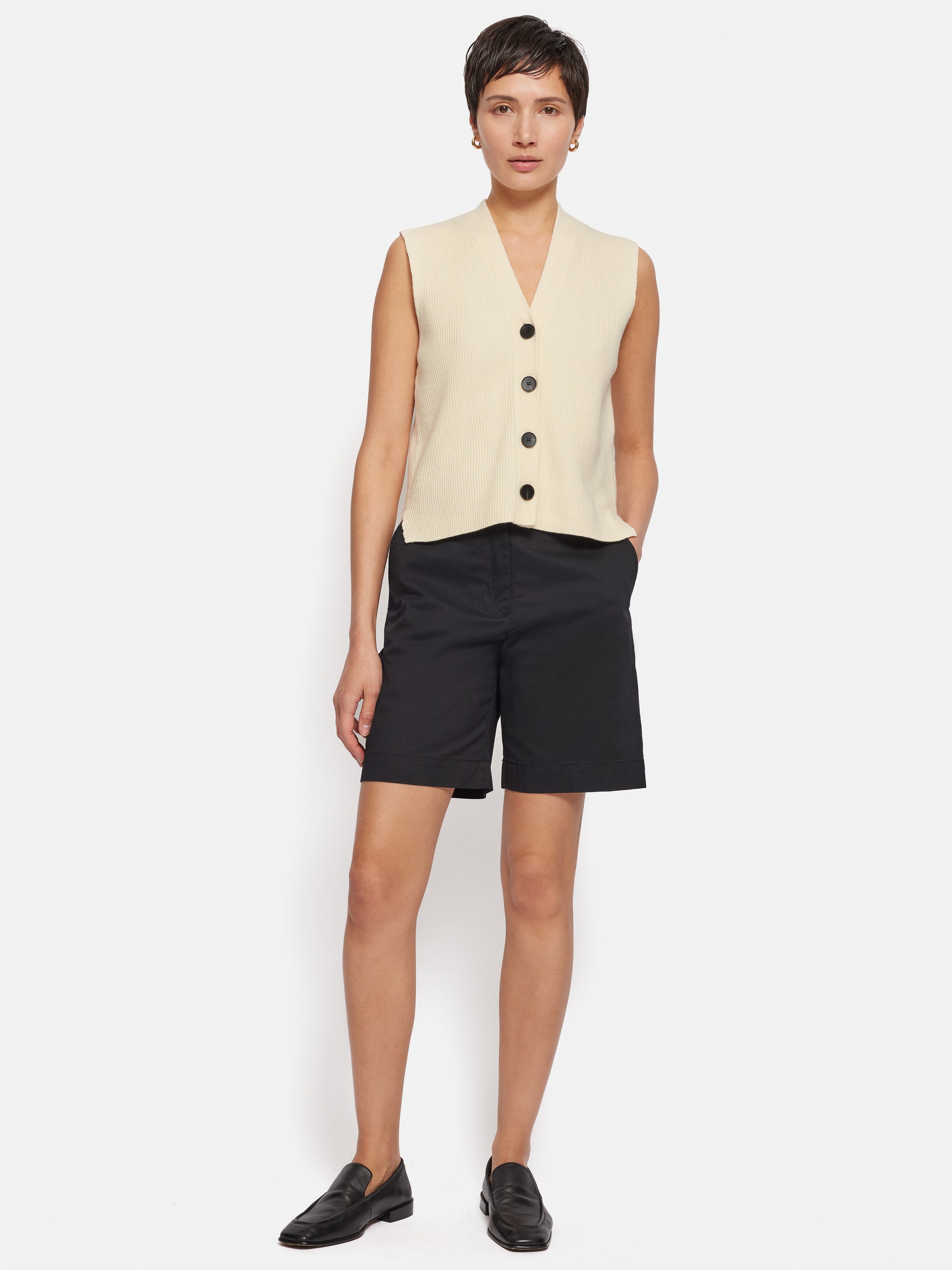 Ekaaw Tailored Boucle Fitted Waistcoat Ivory
