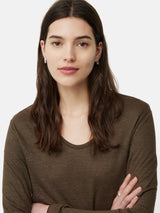 Linen Eden Long Sleeve Tee | Khaki