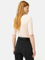 Scoop Neck Rib Top | Ecru