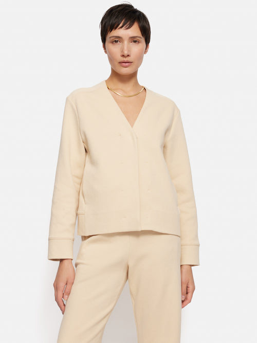 Crepe Ponte Jersey Jacket | Cream