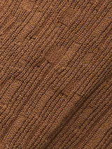 Scallop Textured Rib Top | Brown