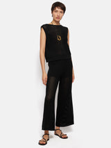 Linear Pointelle Tank | Black