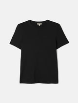 Linen Blythe Half Sleeve Tee | Black