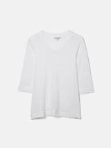 Linen Blythe Half Sleeve Tee | White