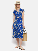 Silhouette Peony Jersey Dress | Blue