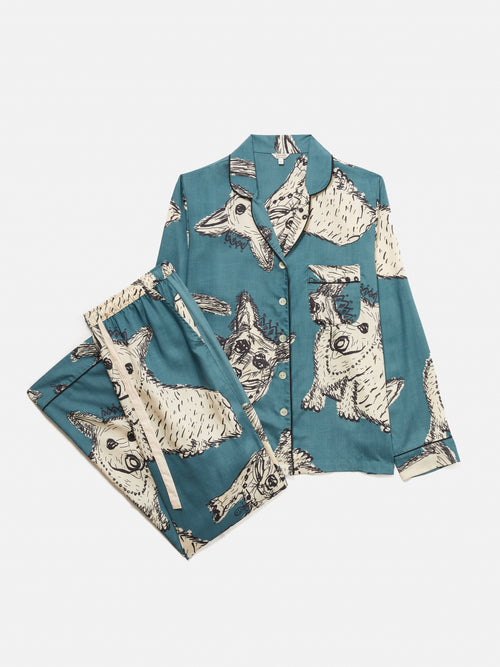 Corgi Modal Pyjama | Blue
