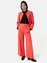 Italian Modern Crepe Sailor Trouser | Coral