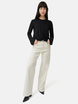 Knotted Front Long Sleeve Top | Black