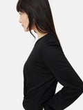 Knotted Front Long Sleeve Top | Black