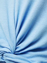 Knotted Front Long Sleeve Top | Blue