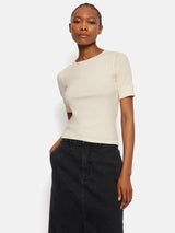 Bovey Crew Neck Tee | Cream