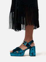 Savanna Platform Sandal | Teal