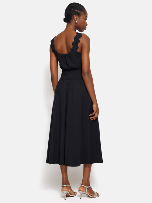 Ric Rac Shirred Dress | Navy – Jigsaw