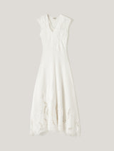 Abstract Lace Embroidery Dress | Ivory